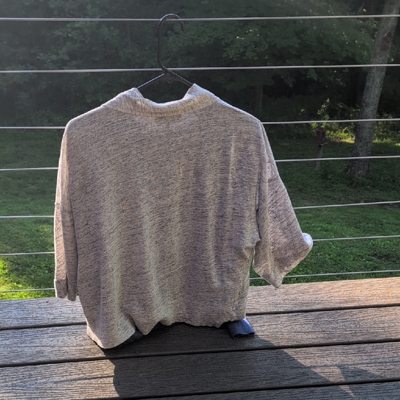 LOFT Gray Cardigan Sweater Open-Front Relaxed Fit - Picture 2 of 11